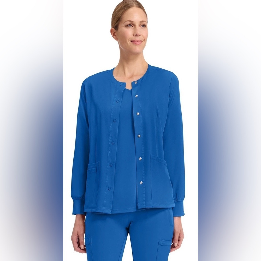 Healing Hands Women Scrub HH Works Megan Jacket 5500 ROYAL Snap Buttons 5 Pocket